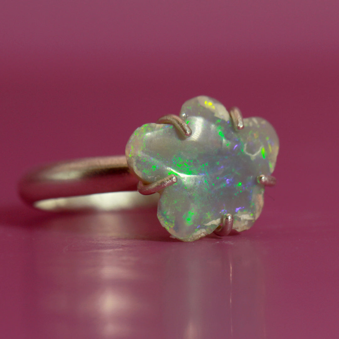 ✿ The Mod Flower ✿ Green Opal ring