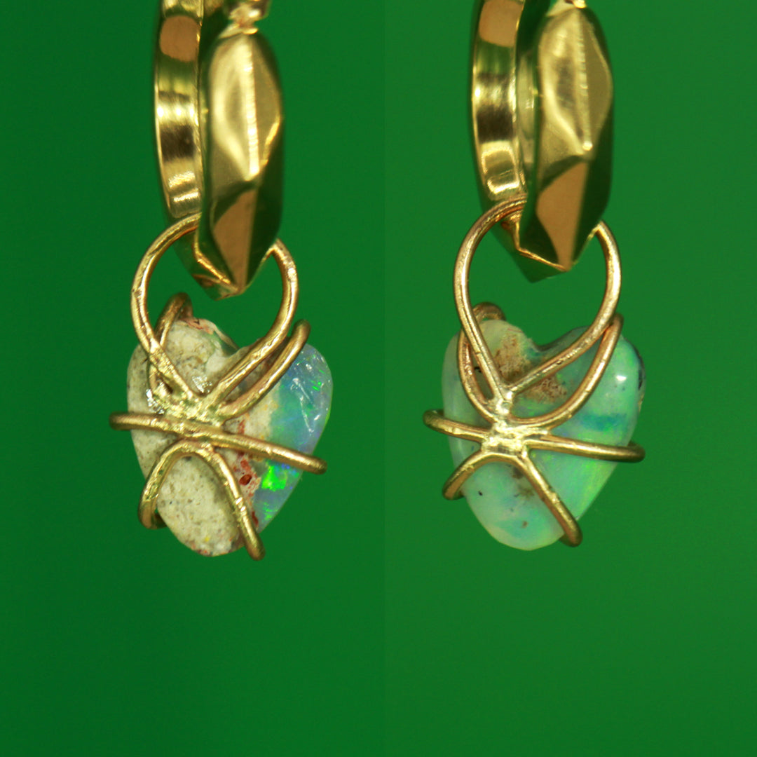 💚 Evergreen Hearts 🌲 opal earring charms 💚