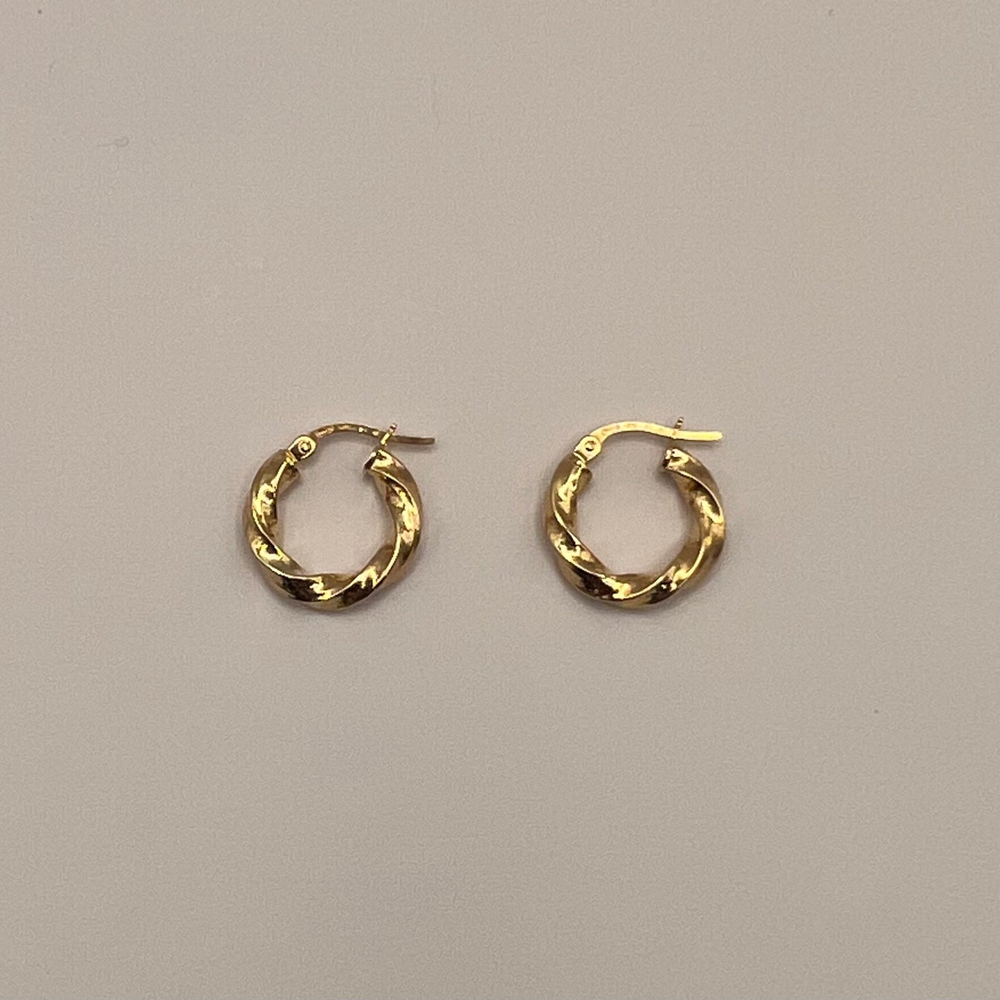 MADE in ITALY Solid 9ct Yellow Gold Twist Hoops