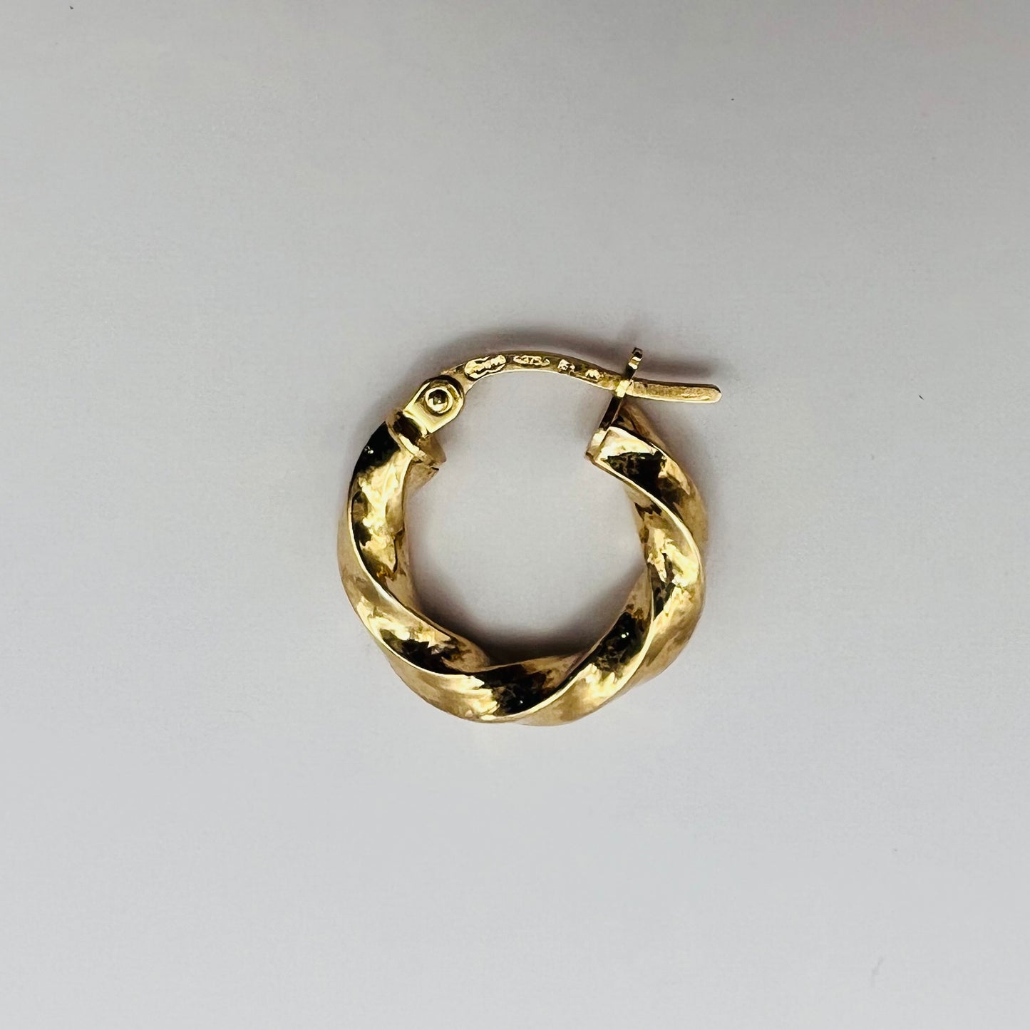 MADE in ITALY Solid 9ct Yellow Gold Twist Hoops