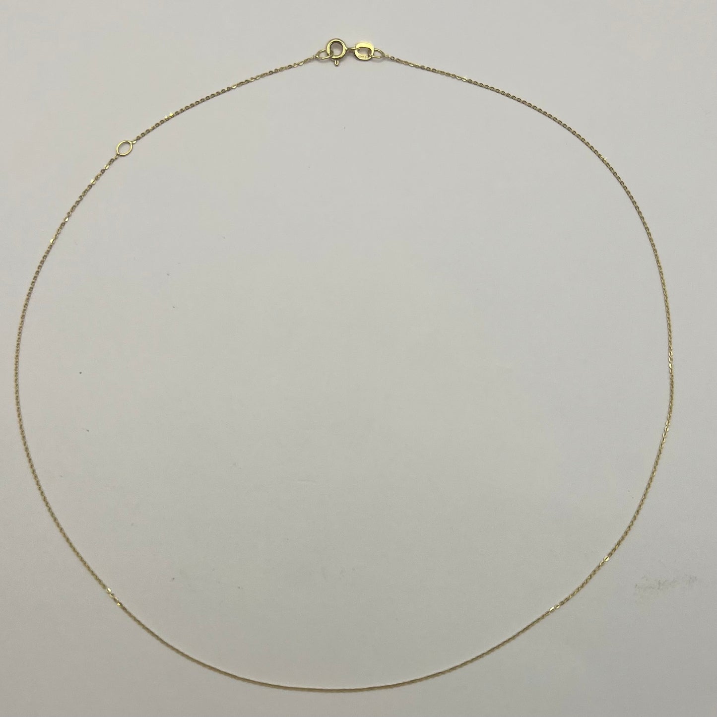 MADE in ITALY Solid 9ct Yellow Gold Hammered Trace Chain (adjustable length)