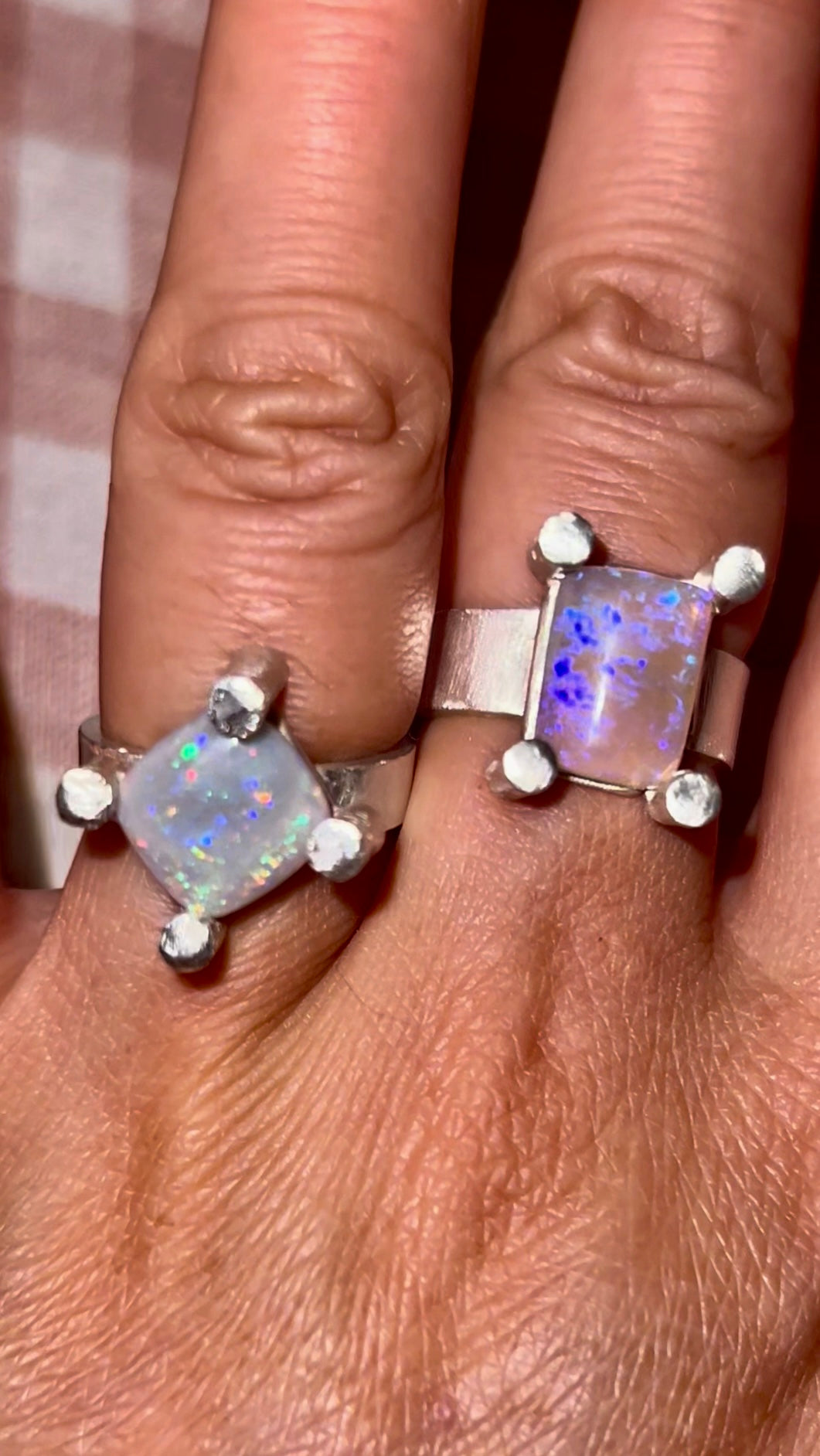 Shine Bright like a sparkly Diamond Shape opal ring