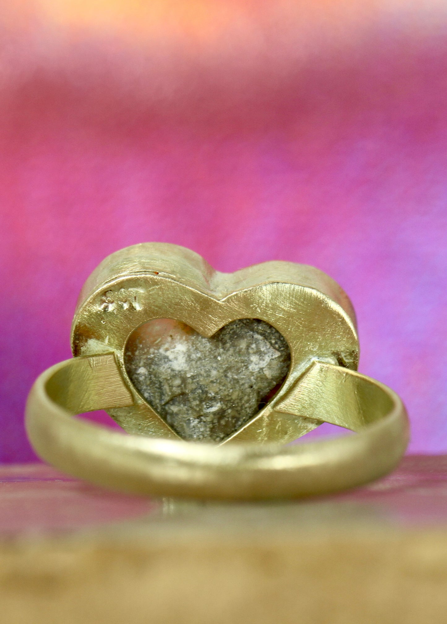Blue Heart Opal Ring in solid 9ct gold