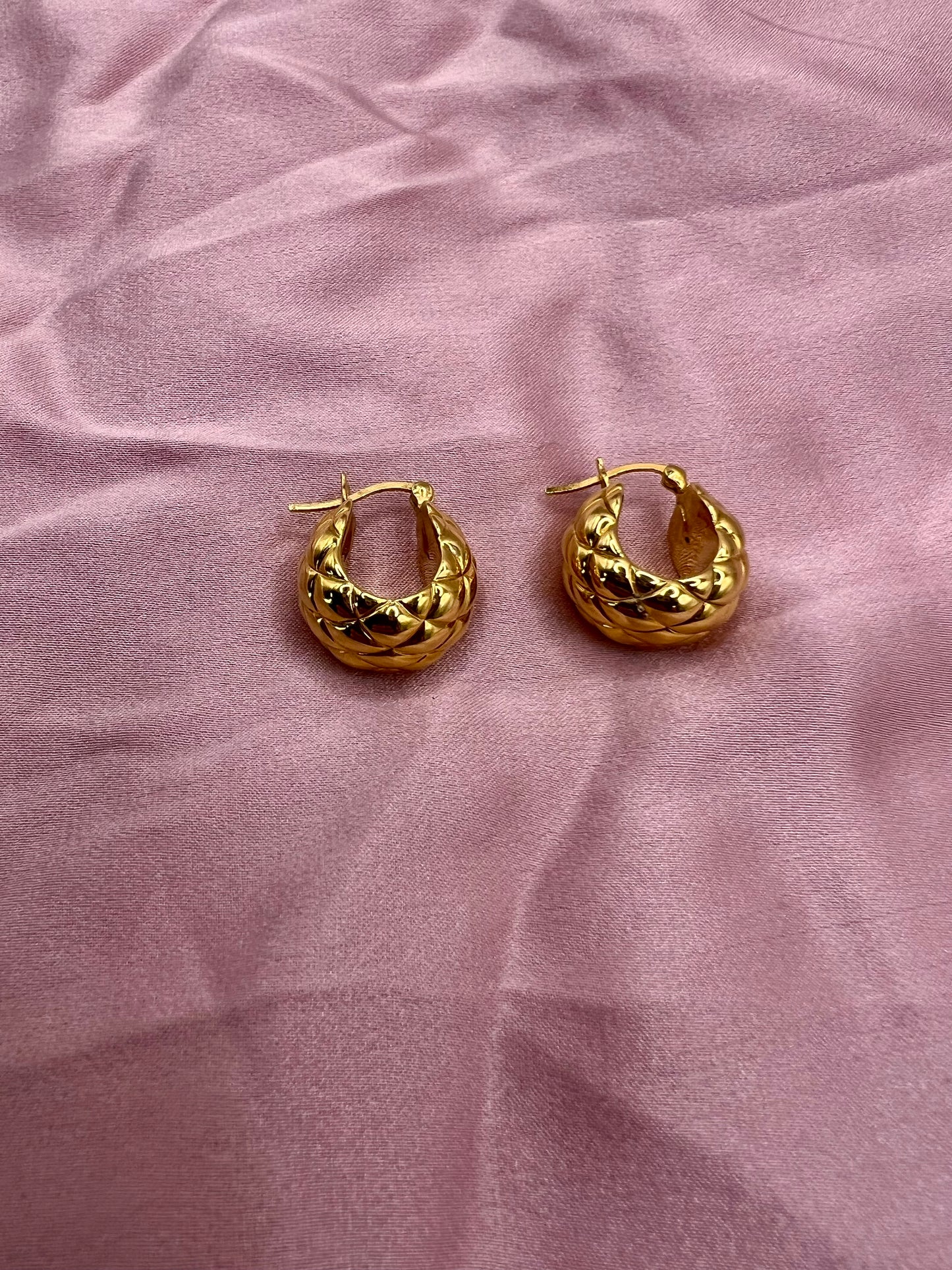 Puff Earrings Solid 14k Gold Coco Colada