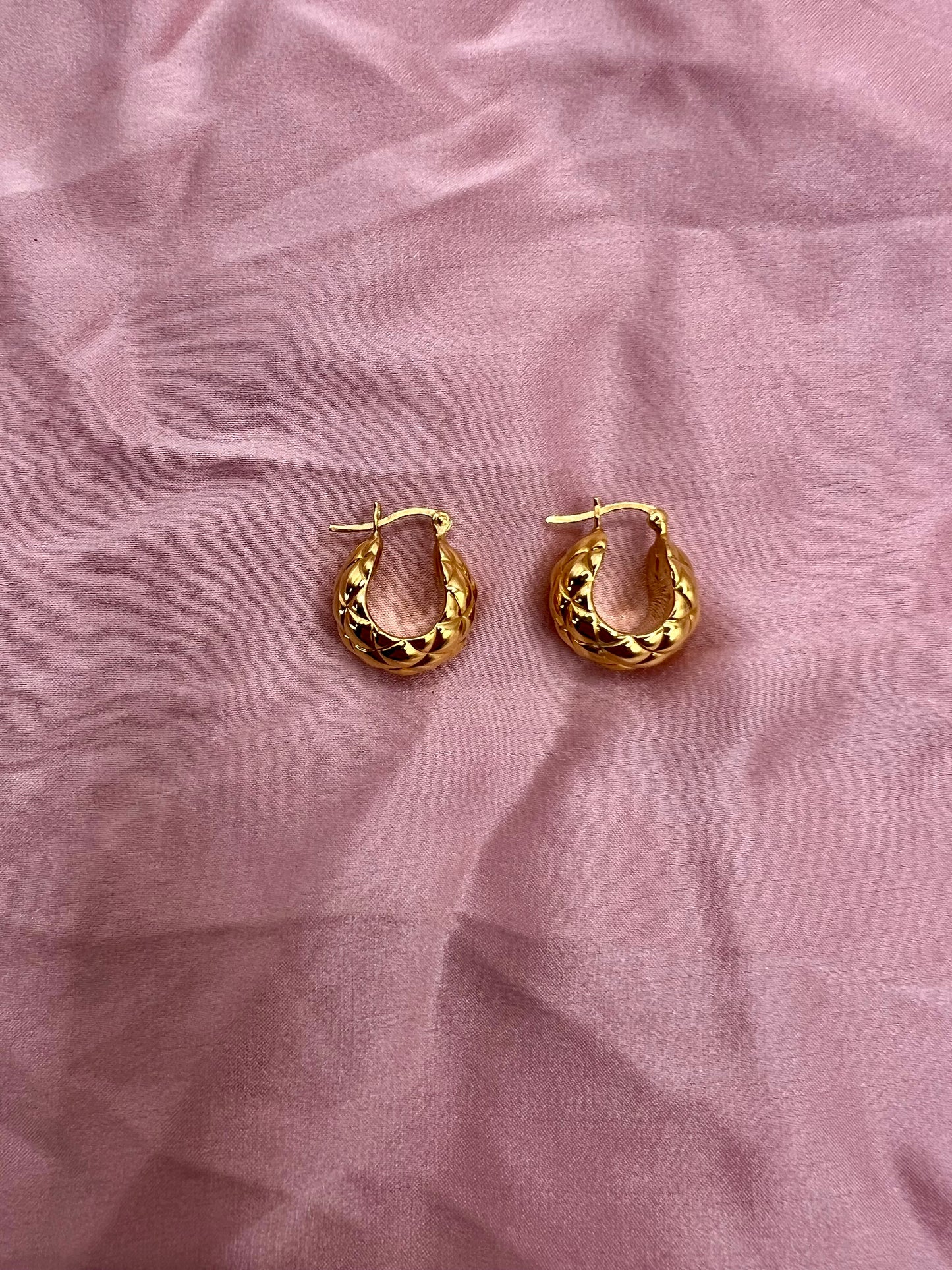 Puff Earrings Solid 14k Gold Coco Colada