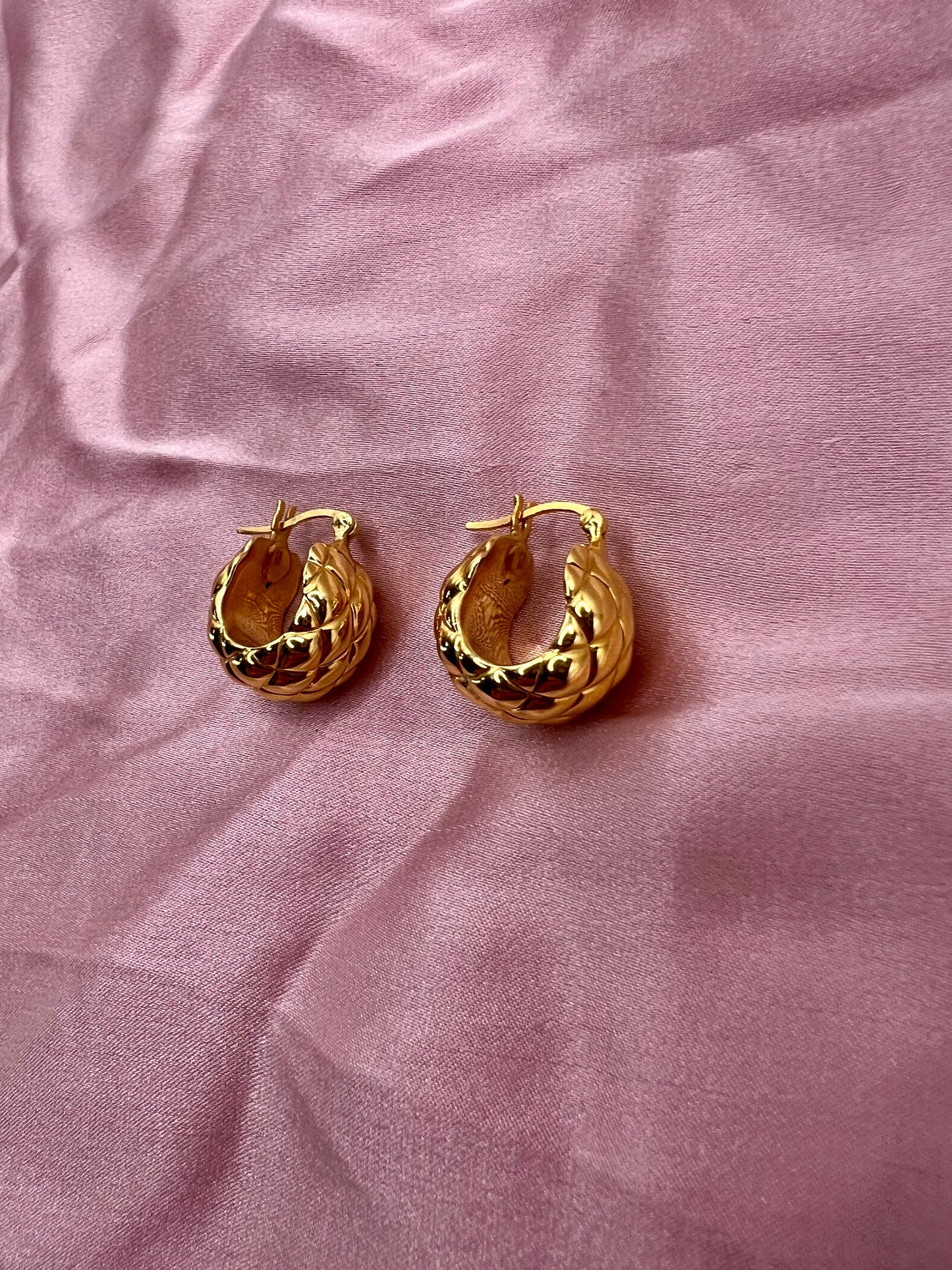 Puff Earrings Solid 14k Gold Coco Colada