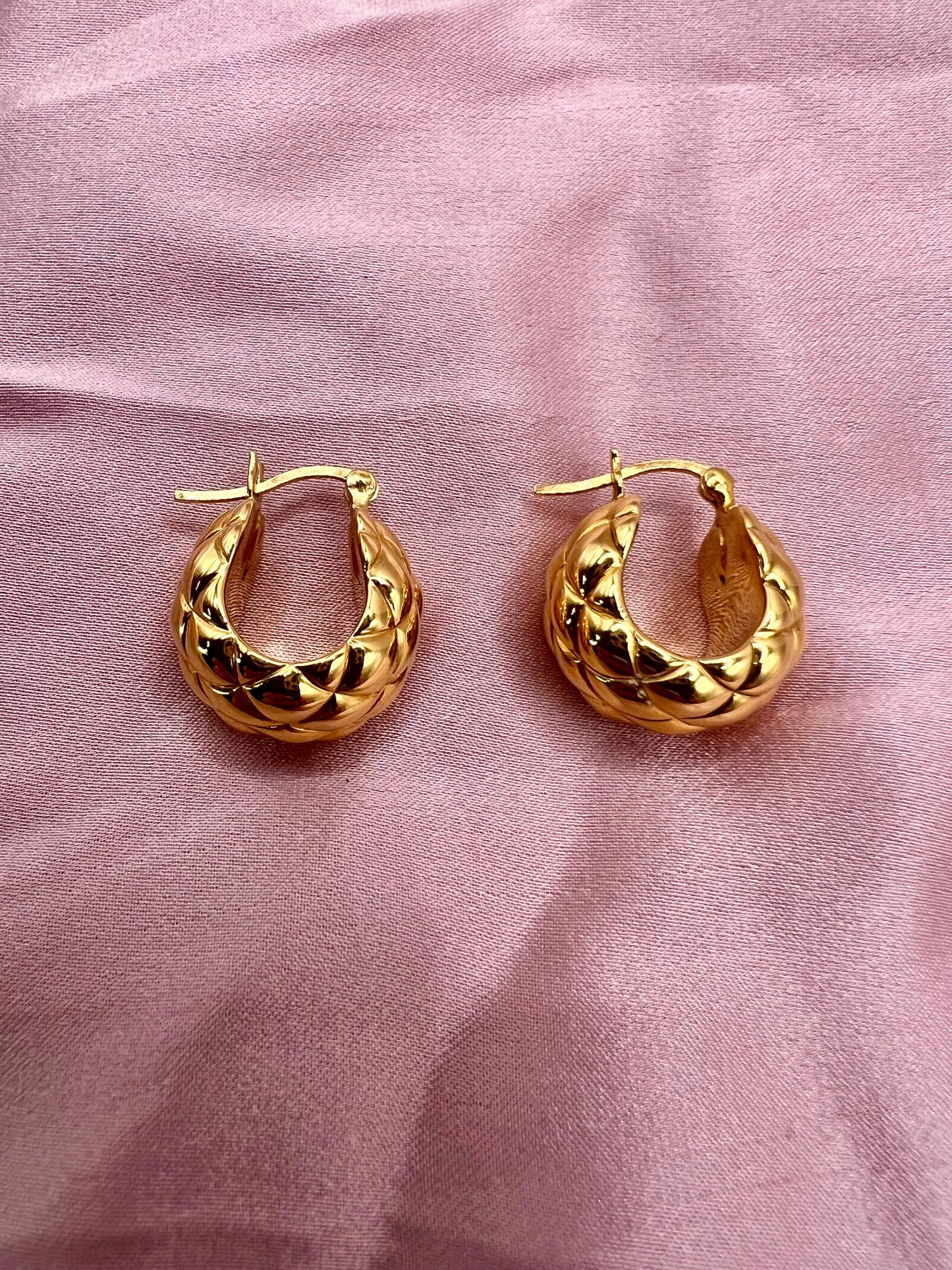 Puff Earrings Solid 14k Gold Coco Colada