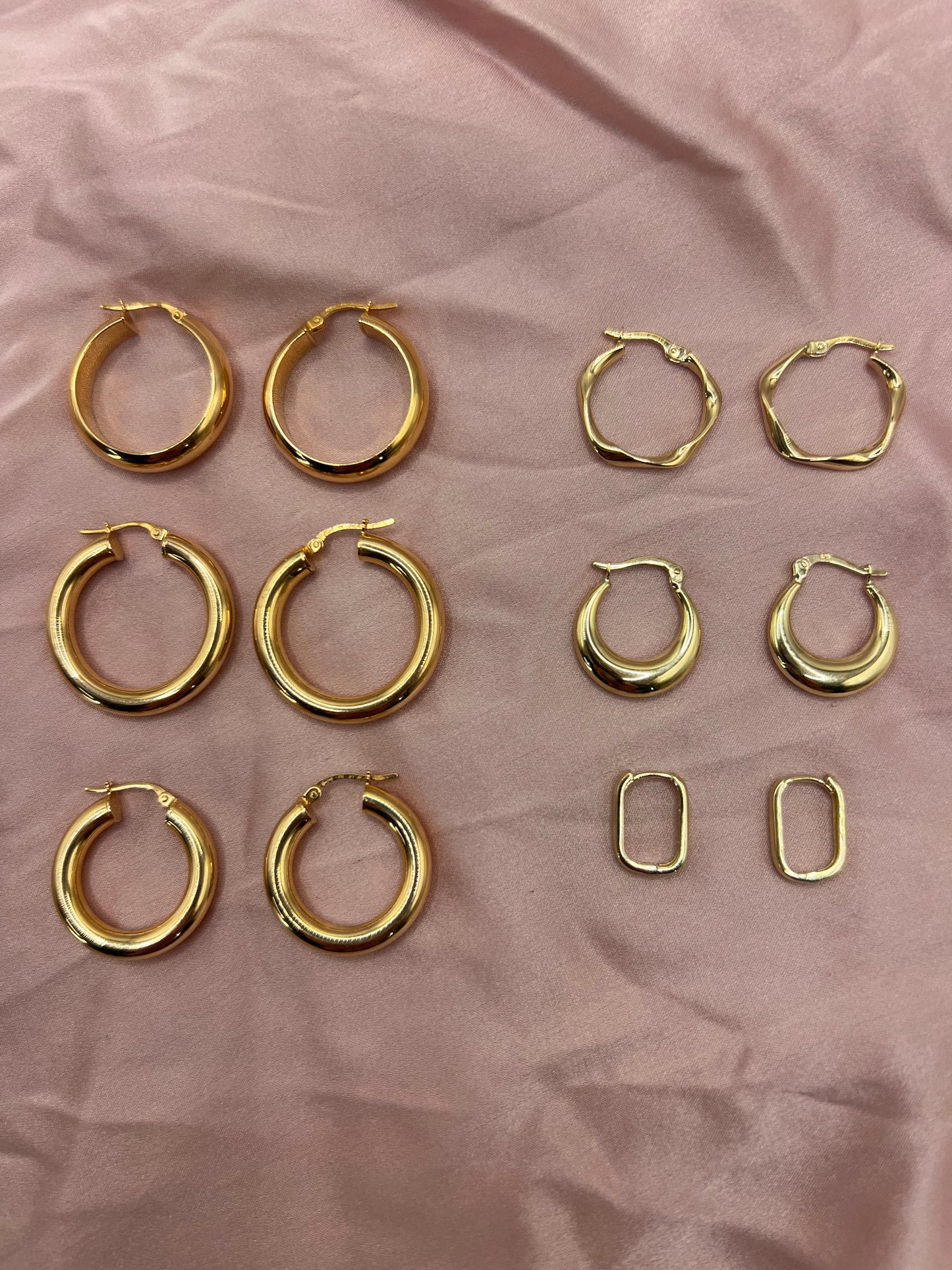 Slight Twist Solid 9ct yellow gold hoop earrings