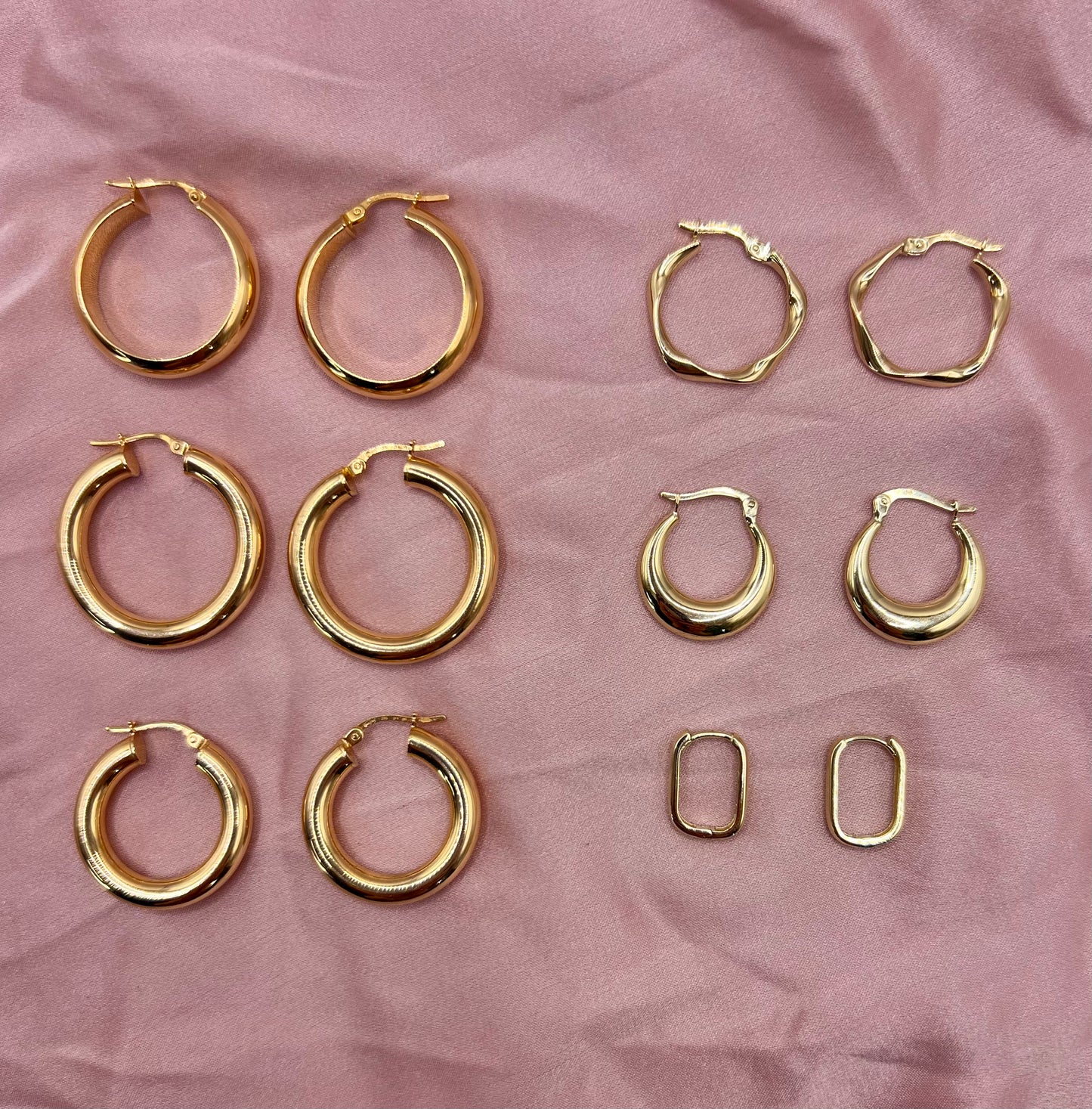 Paperclip 🖇️ Huggies (Solid 9K gold earrings)