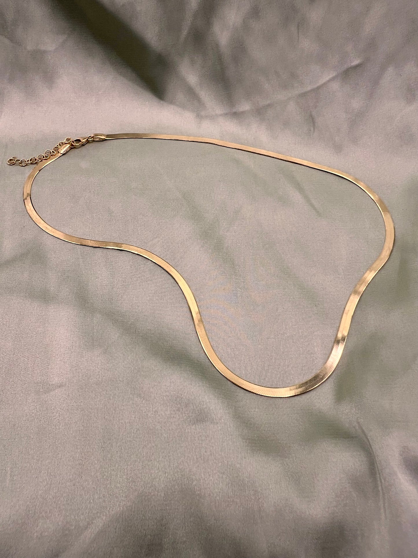 Herringbone Chain Necklace (Solid 10kt yellow gold) 3mm