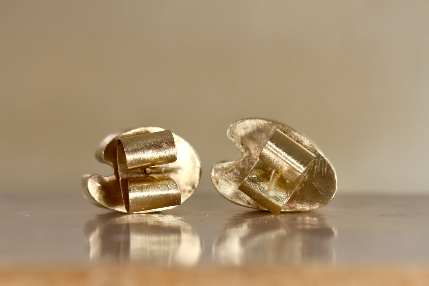 Blue Opal Wave Studs in solid 9ct gold