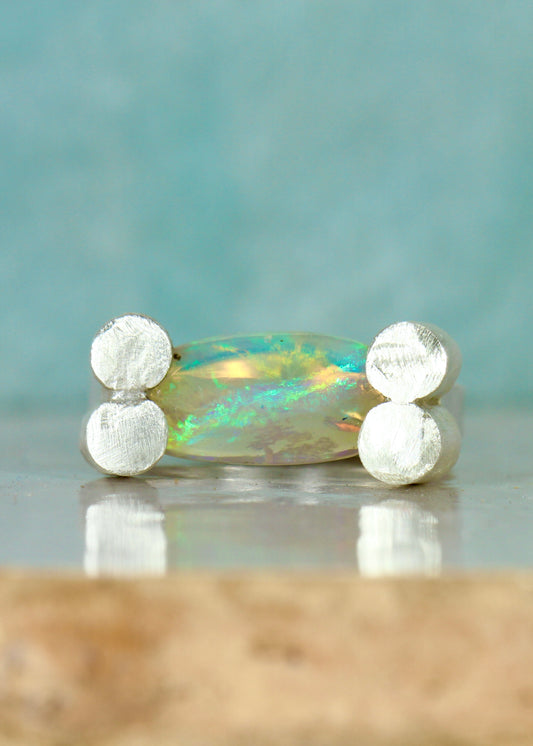 Timeless Nebula Capsule Opal ring - HANDMADE TO ORDER
