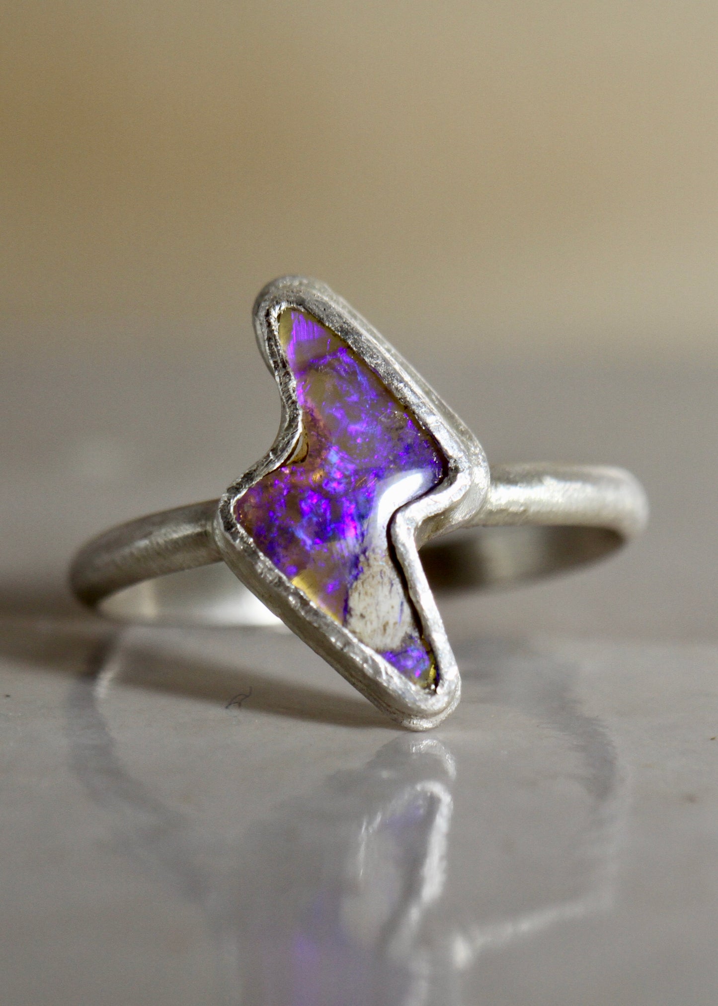Lightning Bolt Opal Ring