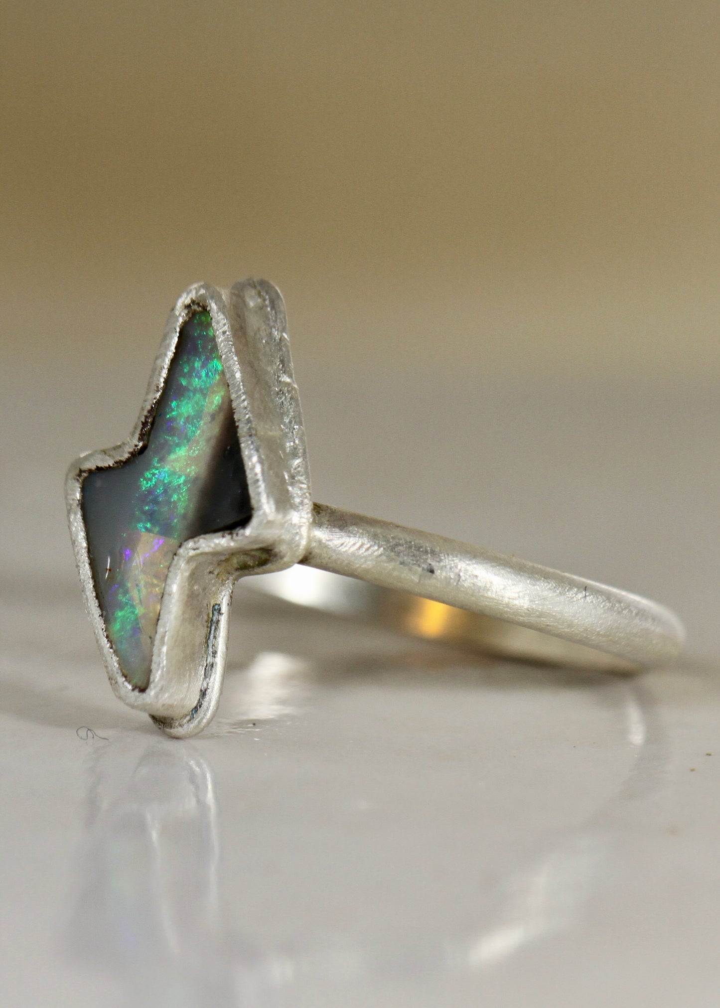 Lightning Bolt Opal Ring