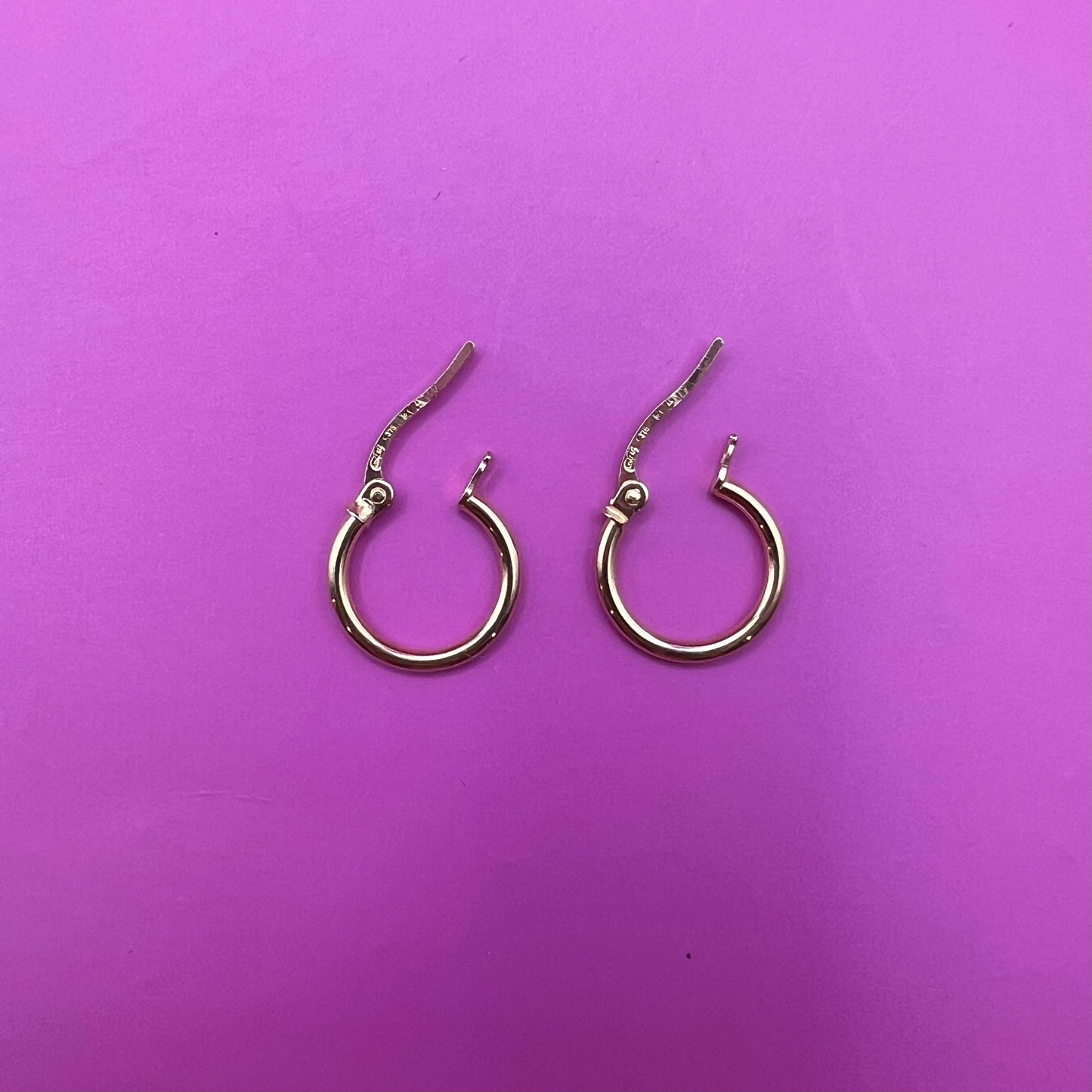 Classic Everyday Gold Hoops (MADE in ITALY solid 9ct gold) 13 or 14mm