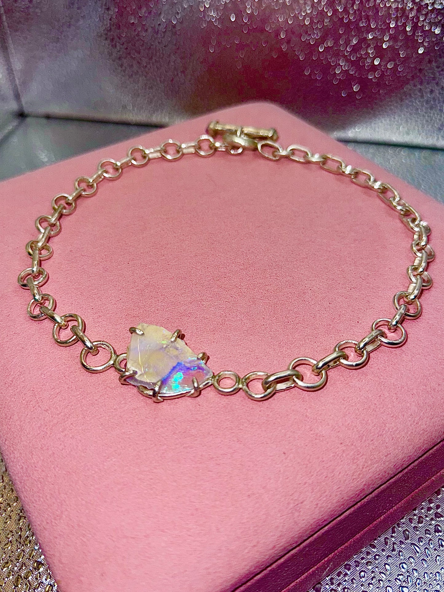 Chunky Natural Aussie Opal Choker Chain - Handmade to Order