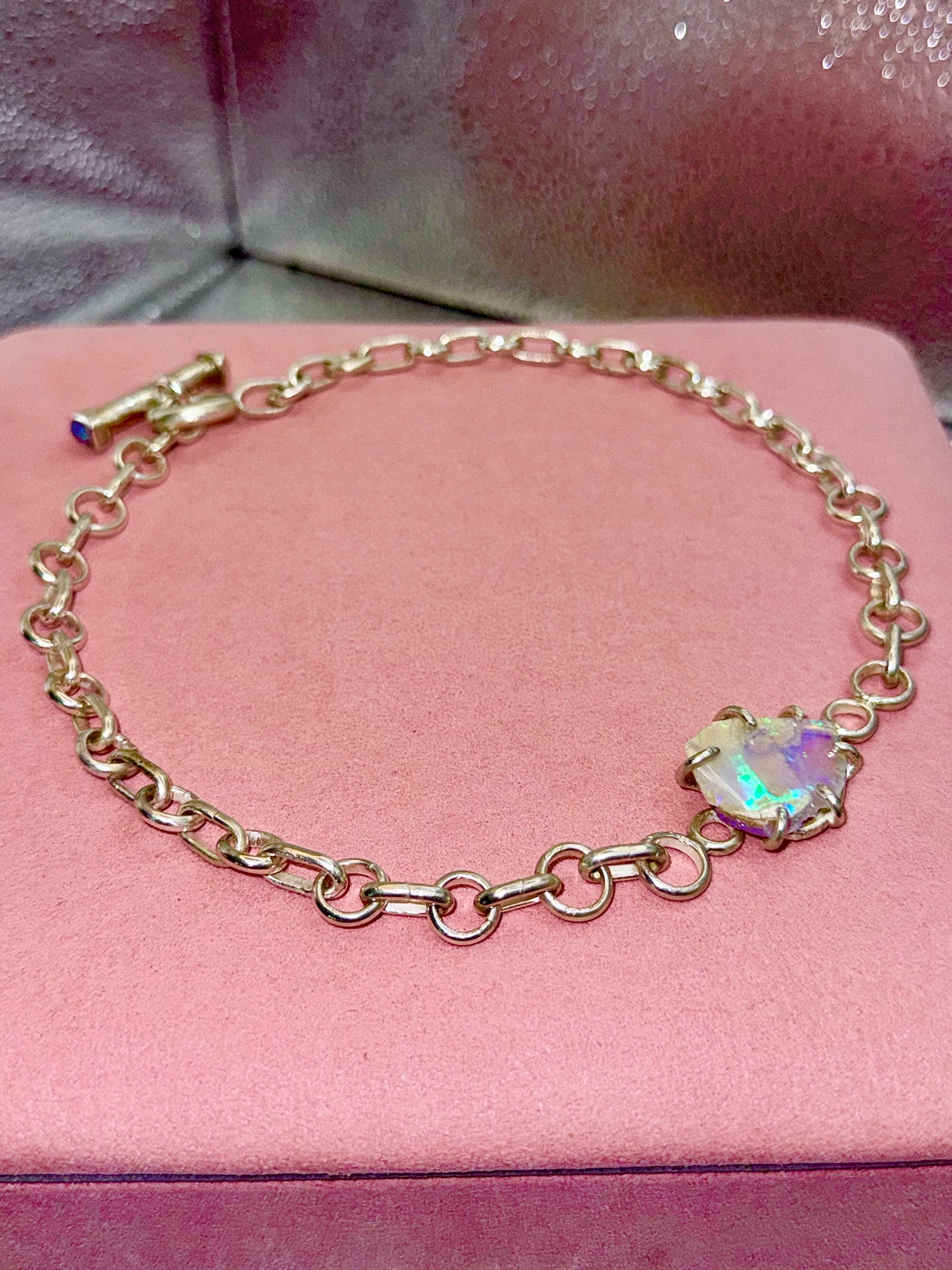 Chunky Natural Aussie Opal Choker Chain - Handmade to Order