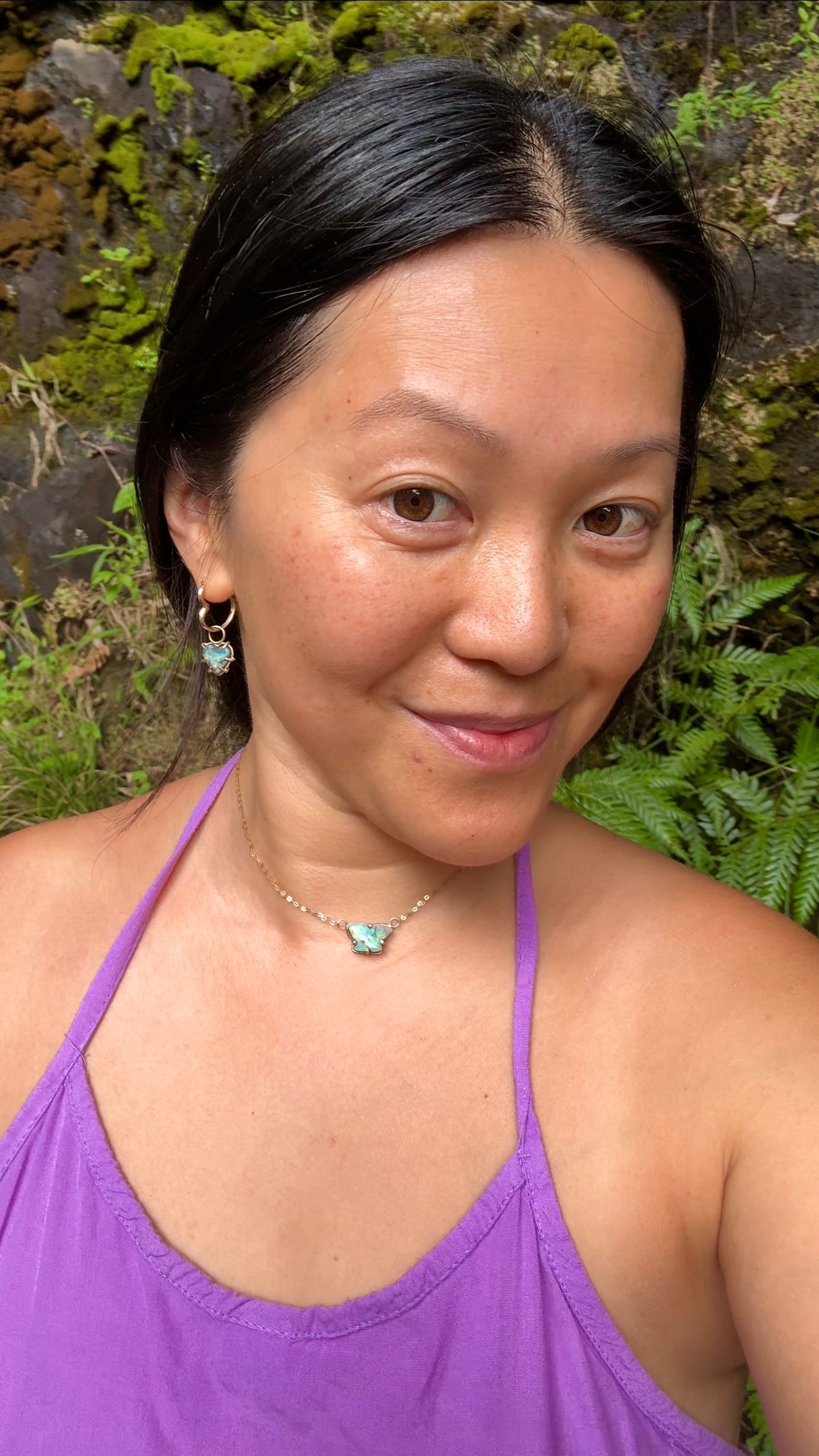 Black Opal Turquoise Heart Earring Charms