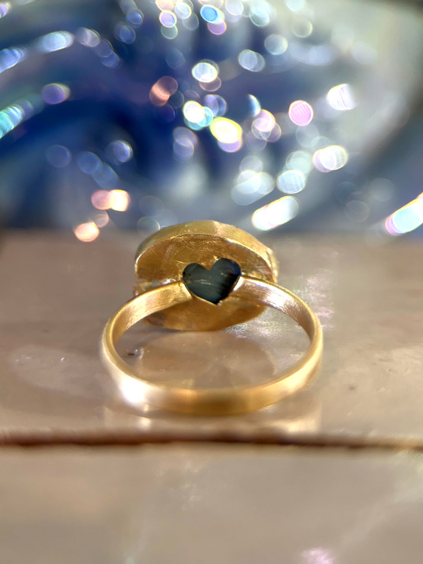 Blue Opal Wave ring in solid 9ct gold