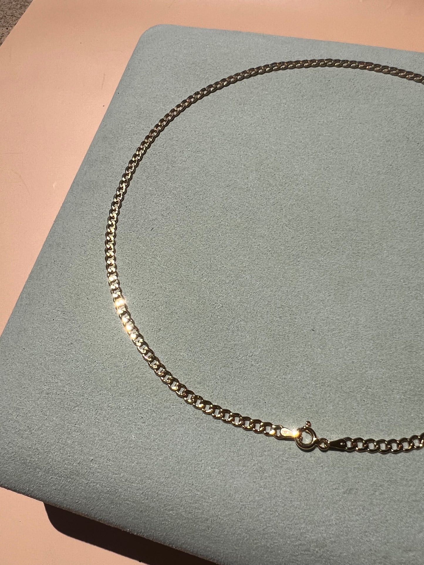 Solid 9ct Gold Curb Chain 3.3mm