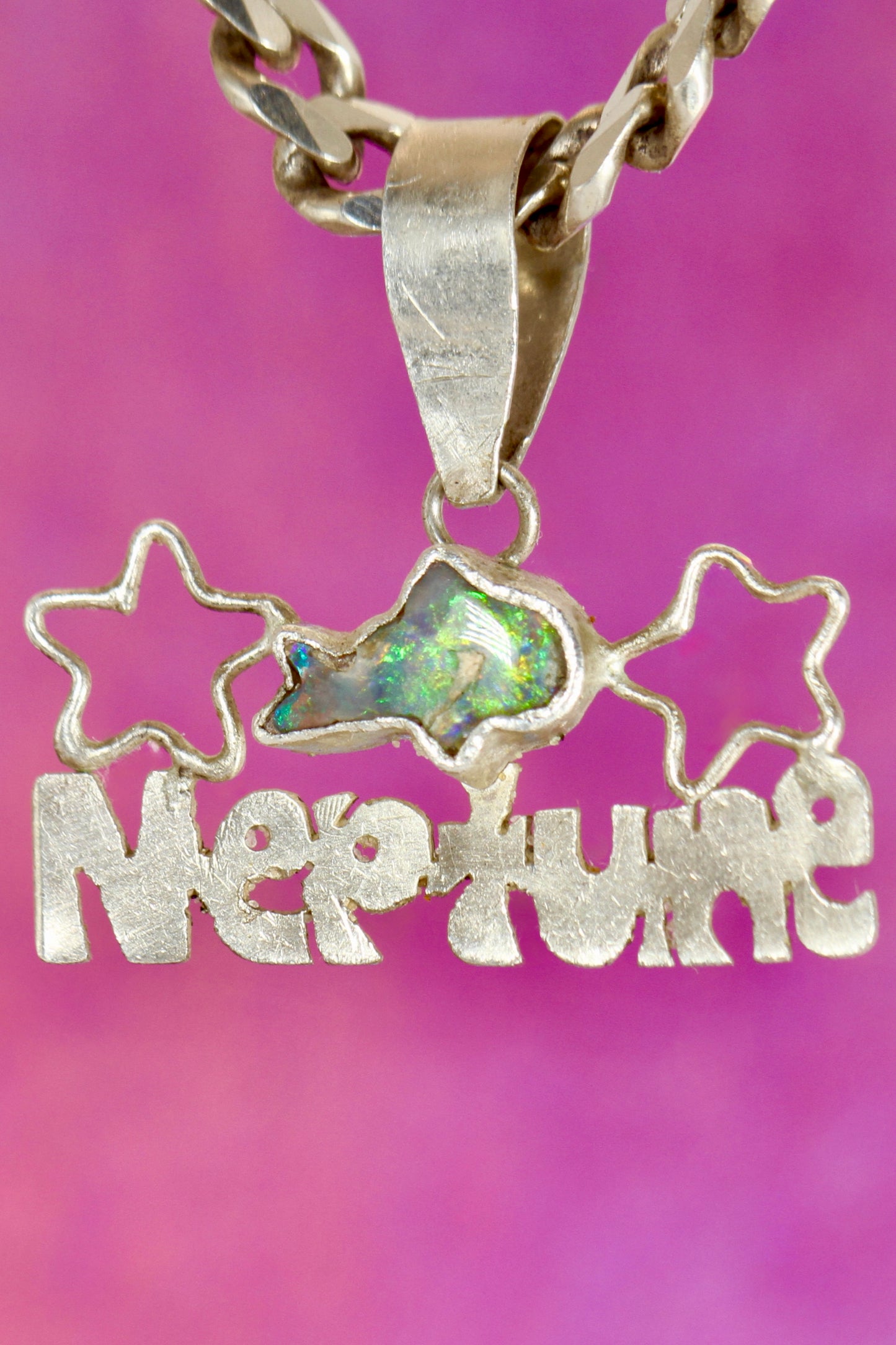 Personalised OPAL Name Tag Pendant - custom handmade to order