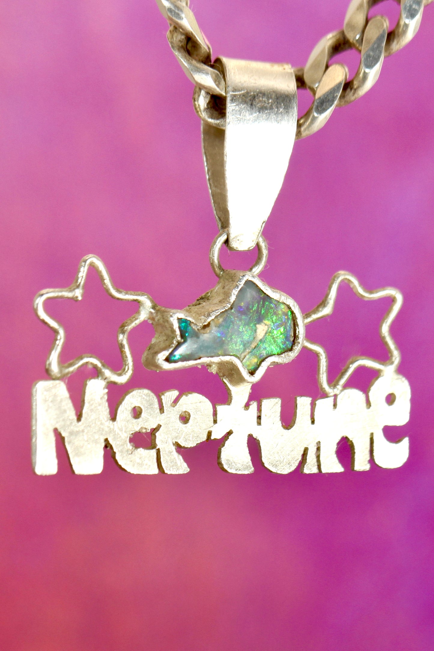 Personalised OPAL Name Tag Pendant - custom handmade to order