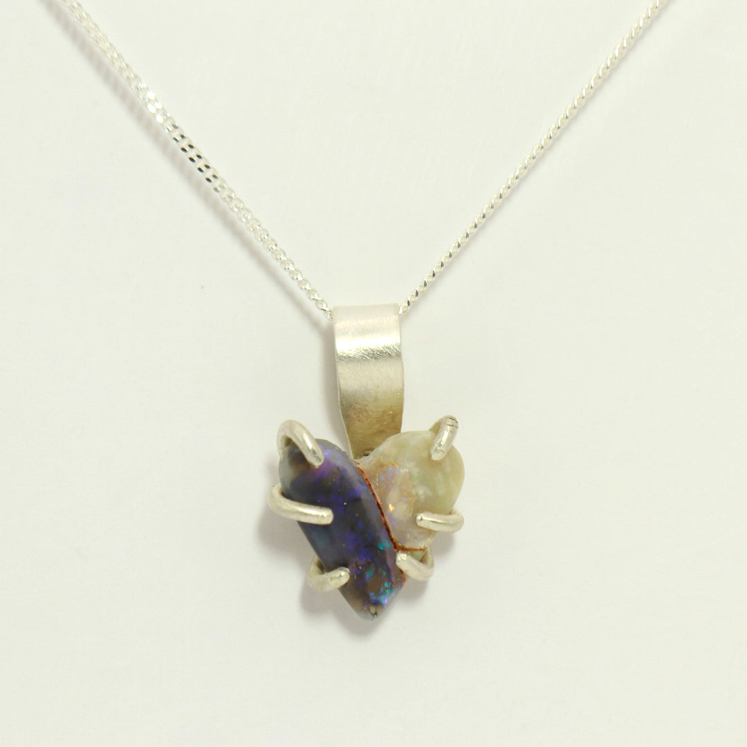 In Two Hearts opal pendant