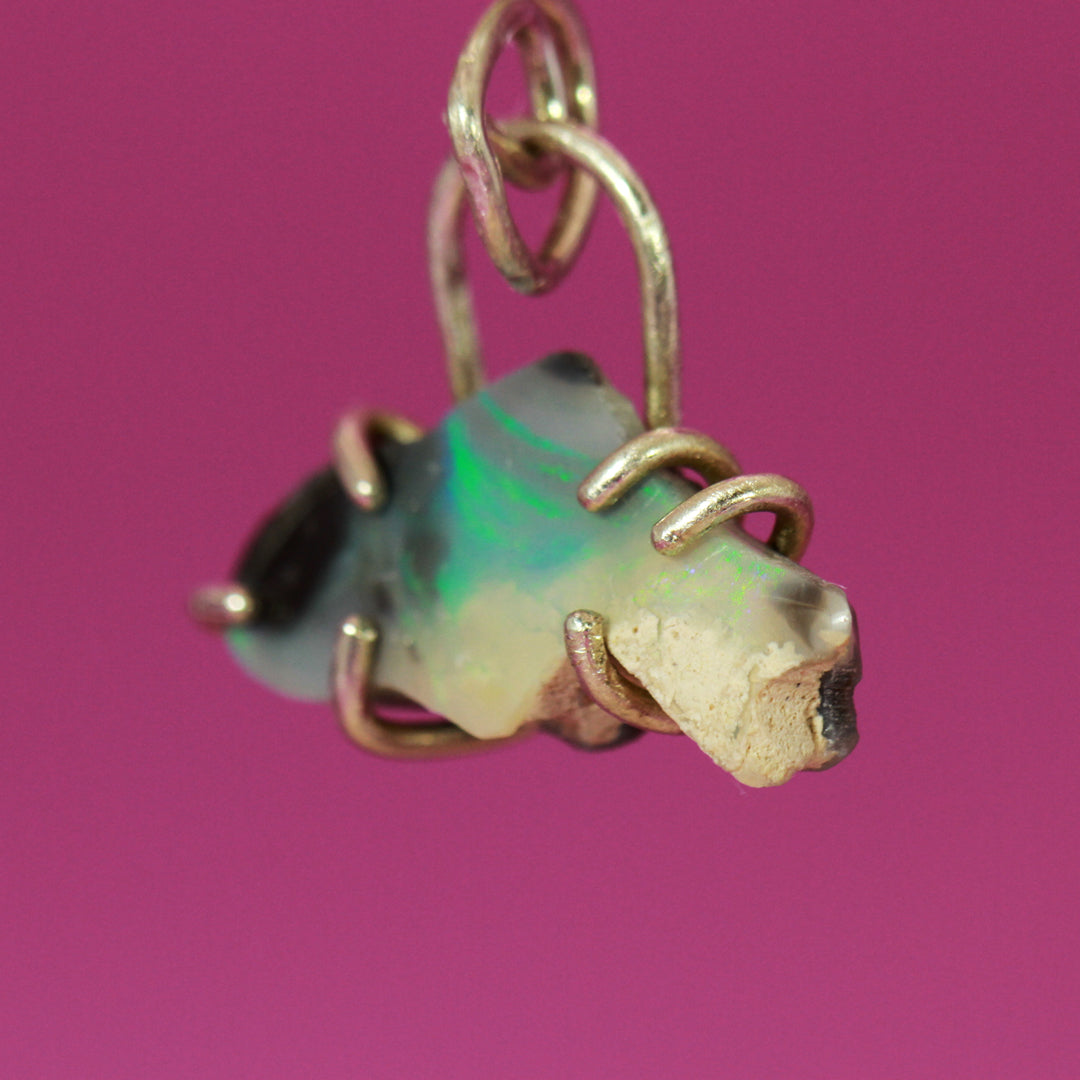 Salmon opal charm