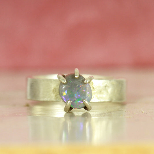 Rainbow Sparkle Dust 🌈 Opal ring