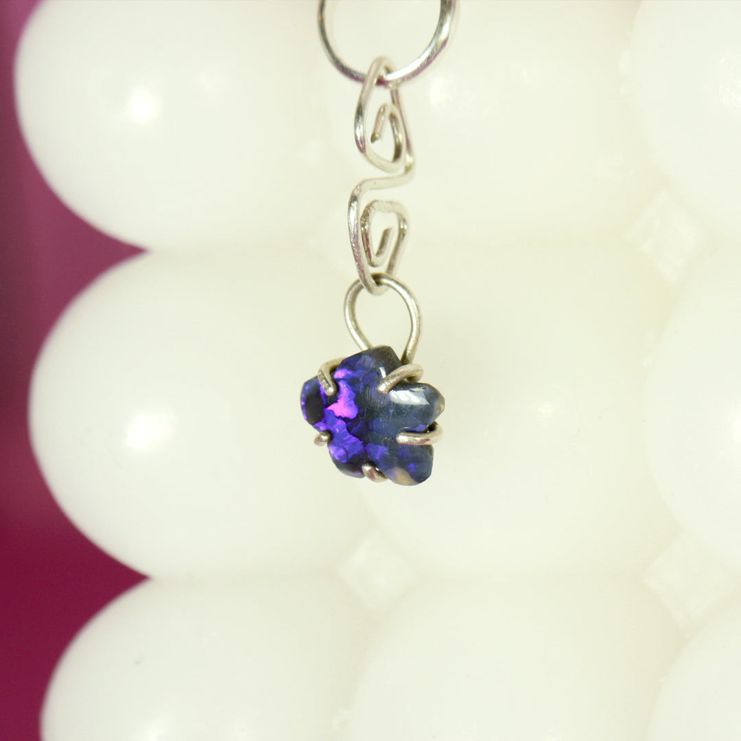 Mod Flower Black Opal Charm