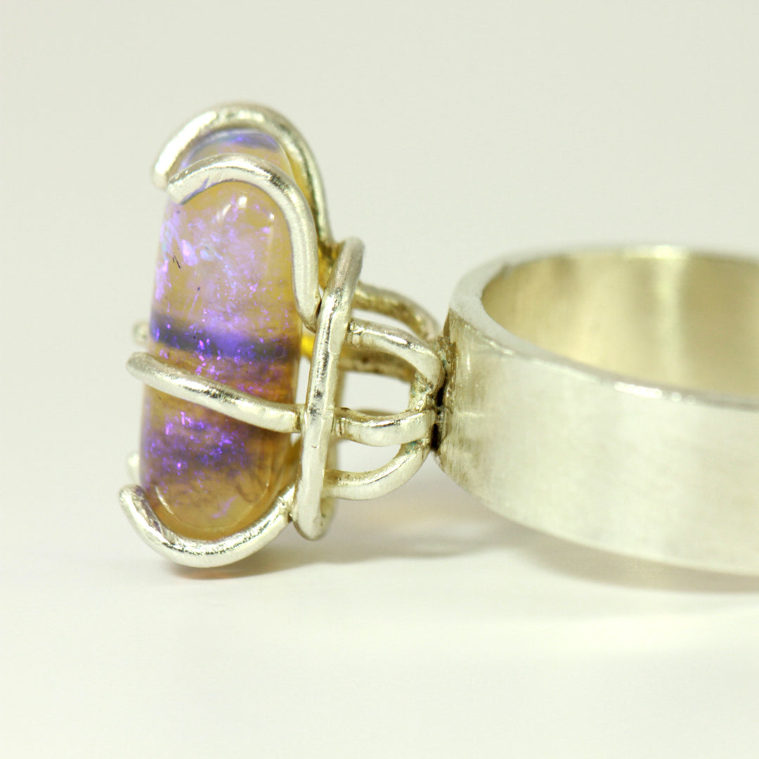 Purple Pill Opal ring