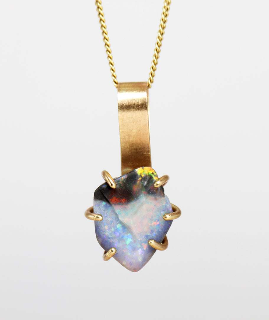 Rough Black Opal The Blue Lipstick pendant