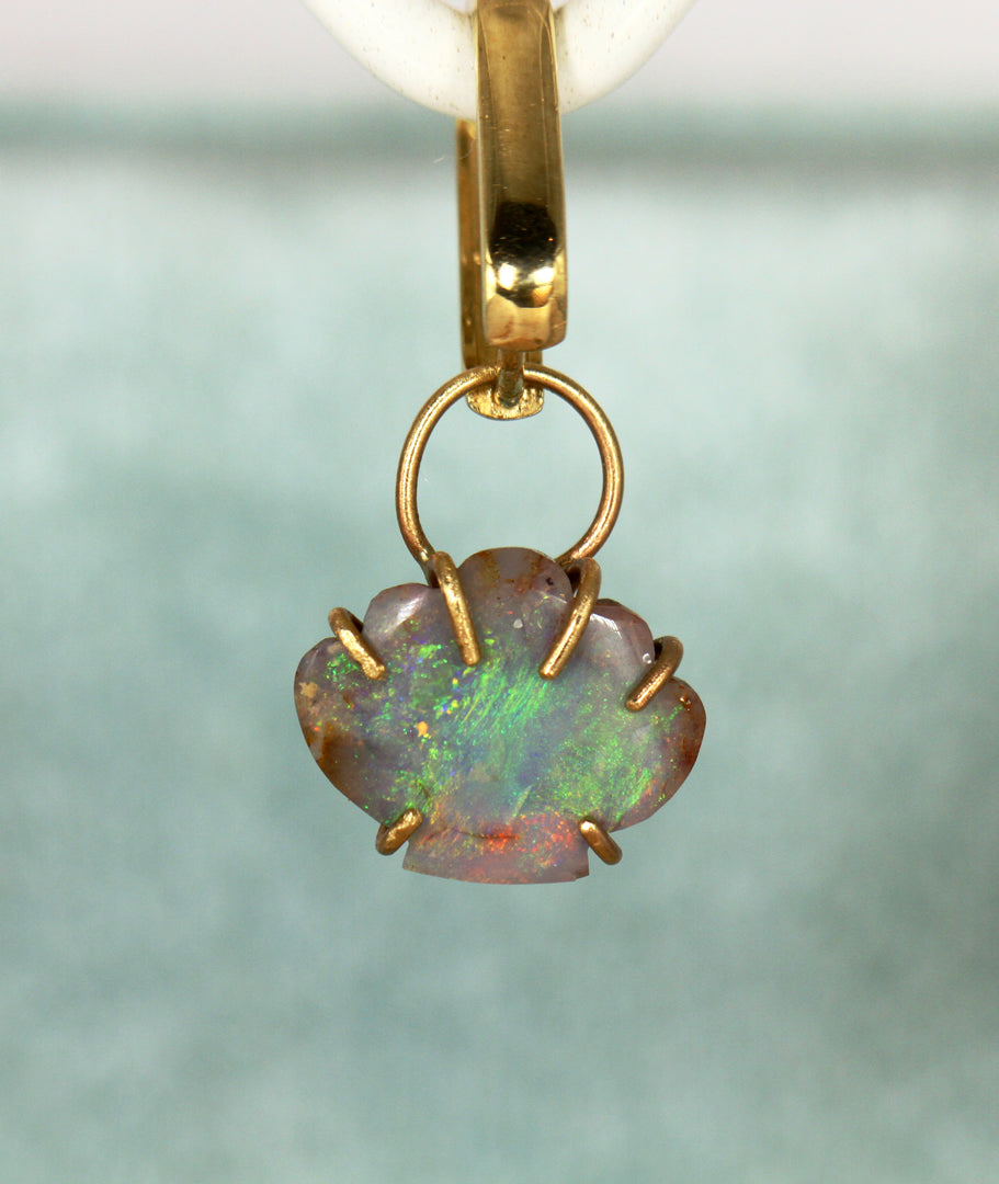 Mermaid Seashell Opal Charm in Solid 9ct Gold