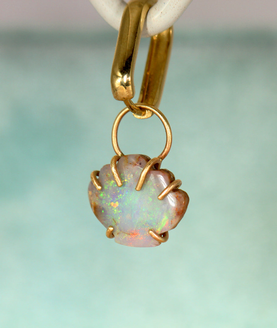 Mermaid Seashell Opal Charm in Solid 9ct Gold