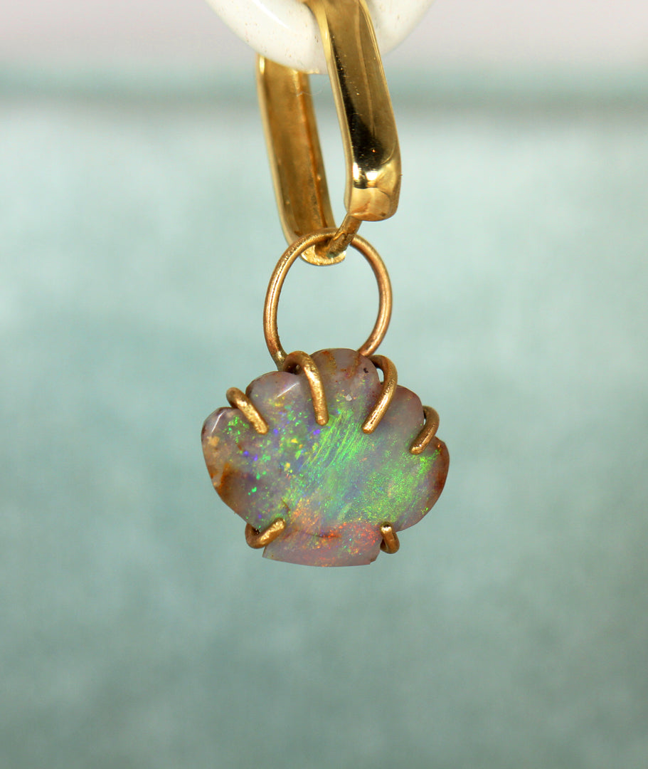 Mermaid Seashell Opal Charm in Solid 9ct Gold