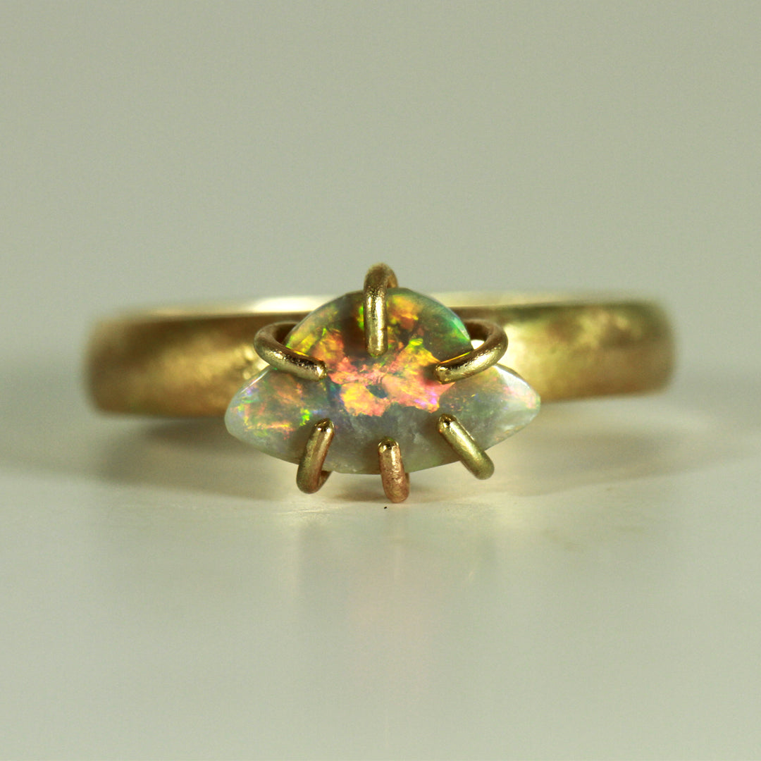 UFO Opal Ring Solid Gold