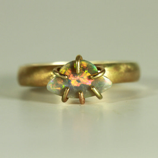 UFO Opal Ring Solid Gold