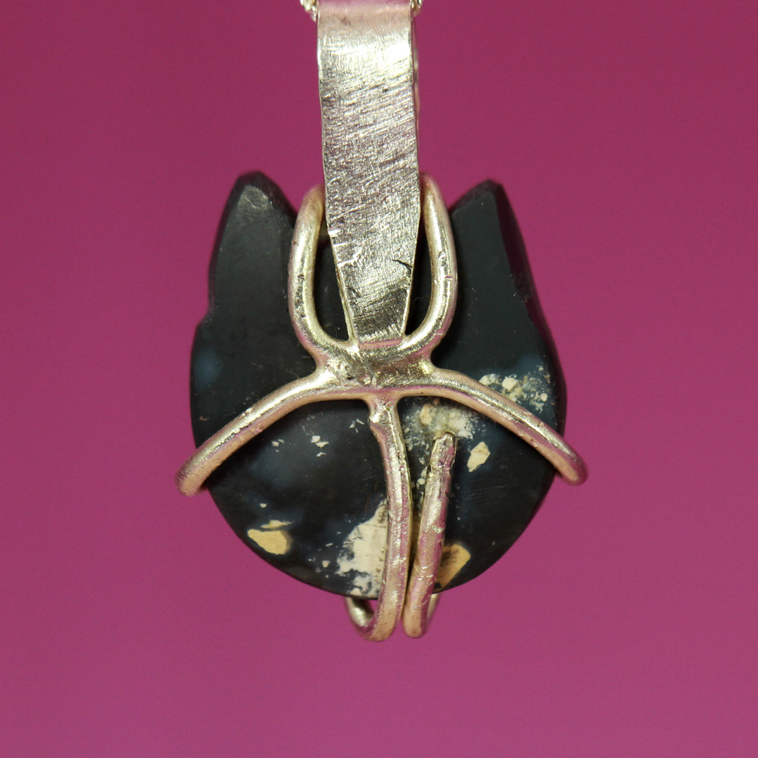 Wonderful Wombat Black Opal pendant