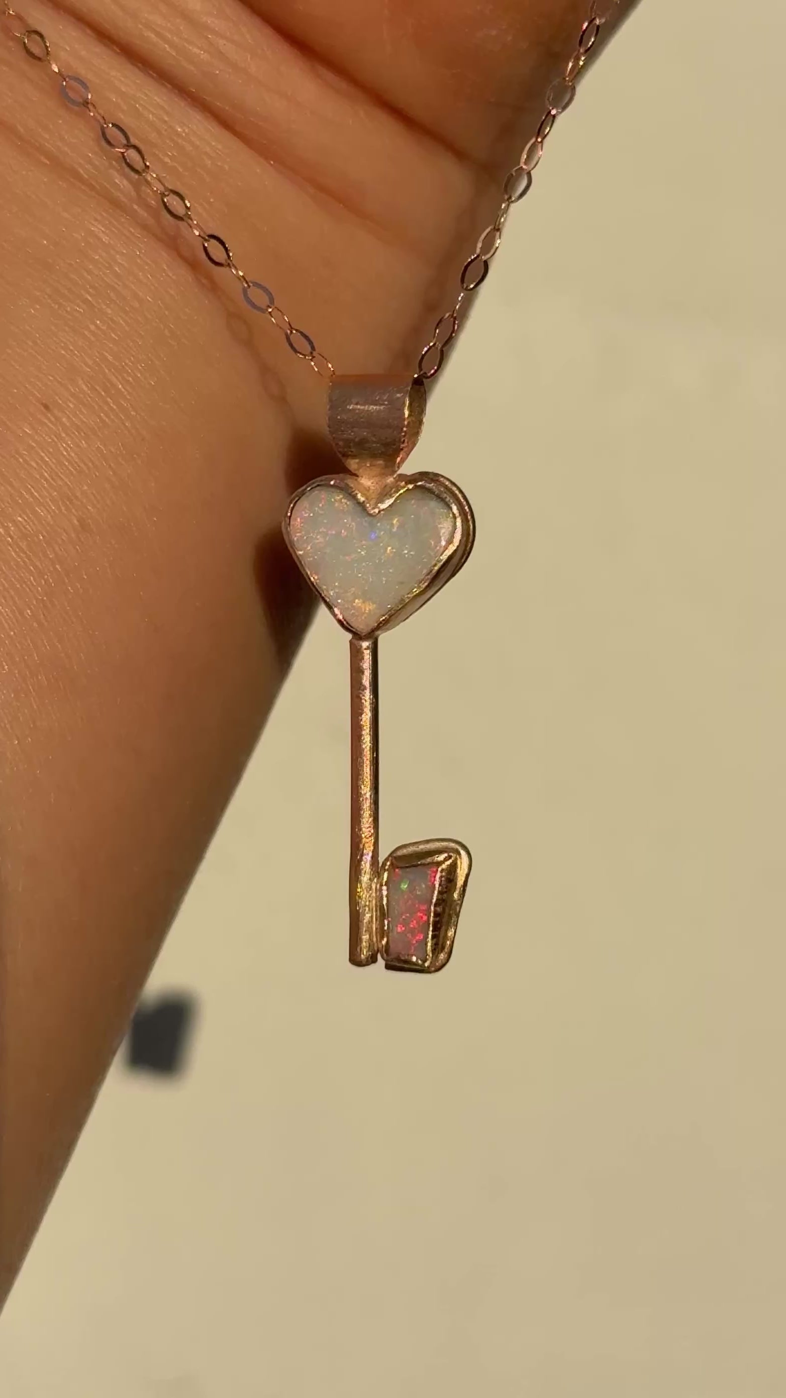 Key to my Opal Heart pendant in Solid 9ct Rose Gold – bejewelledbykeli