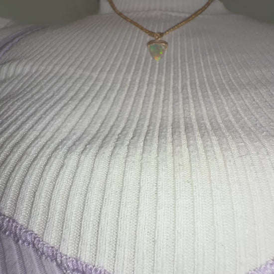 Unicorns Horn Opal pendant solid Aussie Opal Solid 9ct gold bottom up view