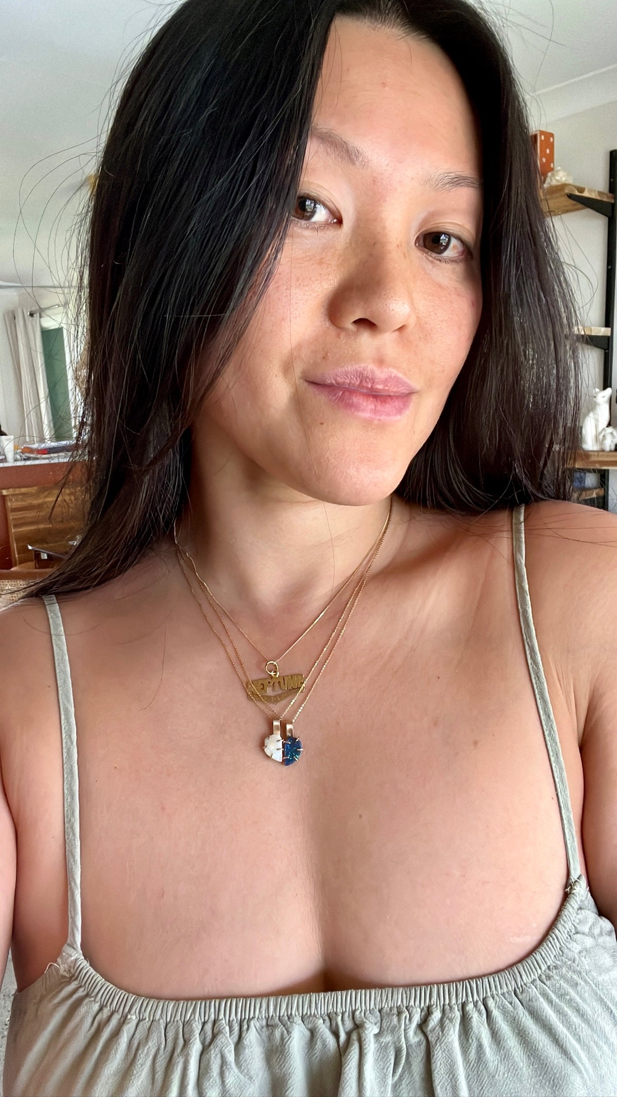 Solid 9ct Yellow Gold Hammered Trace Chain (adjustable length)